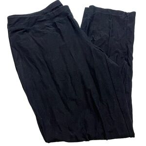 Eileen Fisher Black Elastic Waist Pull On Pants Size Large Viscose Loungewear.
